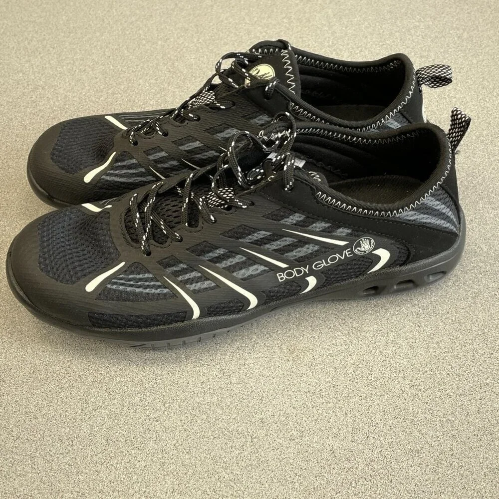 NWOT Body Glove Water Shoes Black Men's Size 8 Synthetic Upper Rubber Outsole